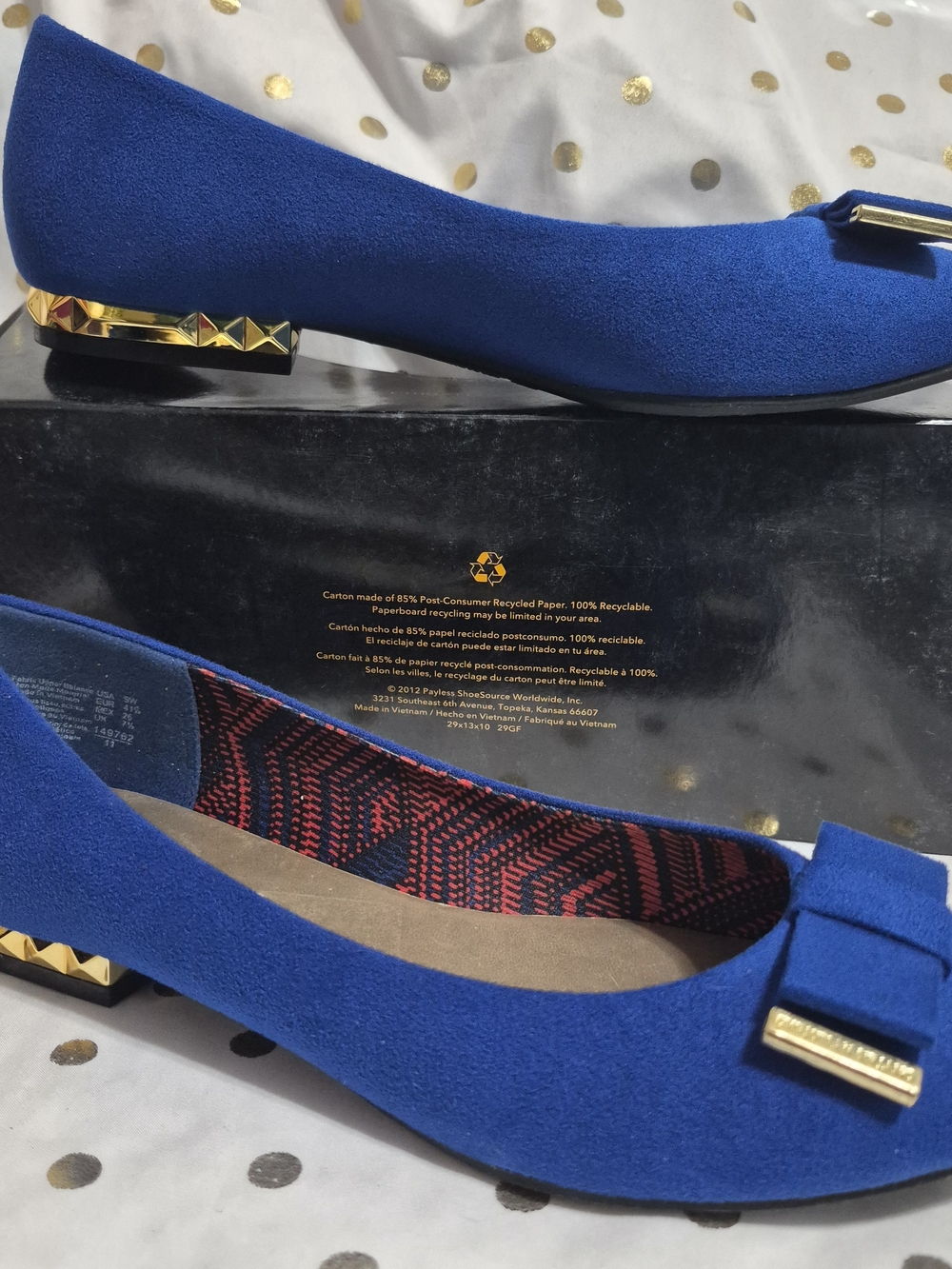 Christian Siriano Cobalt Blue Bow Detail Ballet Flats